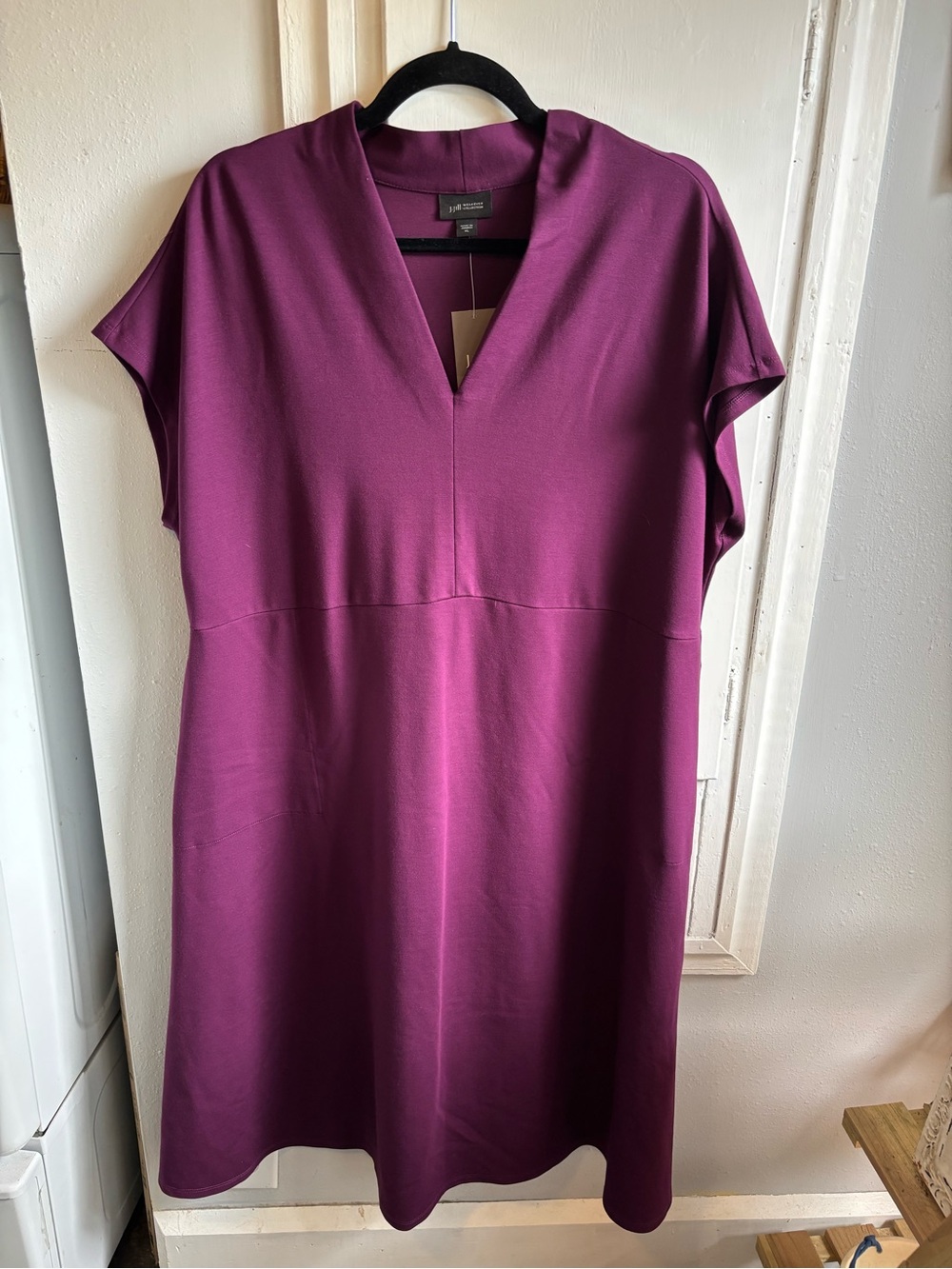 J. Jill Plum V-Neck Midi Dress